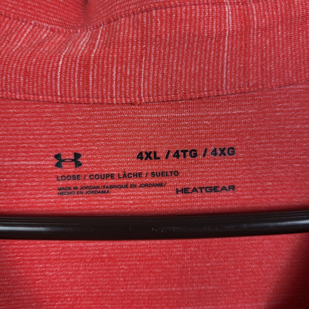 Under Armour HeatGear Polo Shirt Men 4XL Red Loose Fit Performance Golf Athletic - Picture 3 of 7